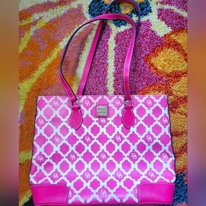 DOONEY & BOURKE Richmond Sanibel Shopper Tote Handbag Purse Bag PINK WHITE TOTE
